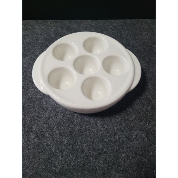 Vintage Hall Escargot/Egg/Mushroom baking dish - Picture 2 of 4